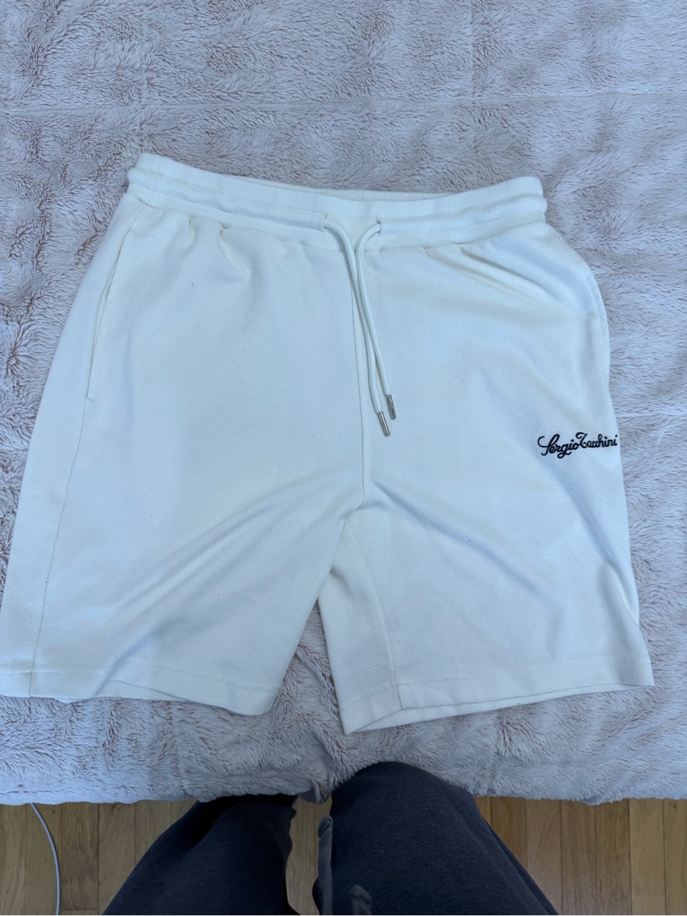 Sergio Tacchini White Athletic Drawstring Shorts